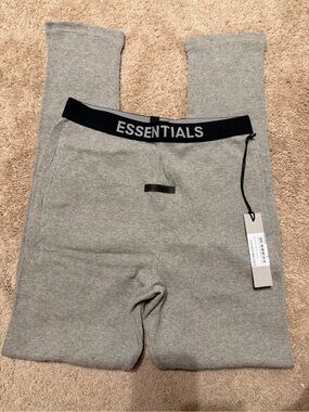 ESSENTIALS Grey Ribbed Lounge Pants